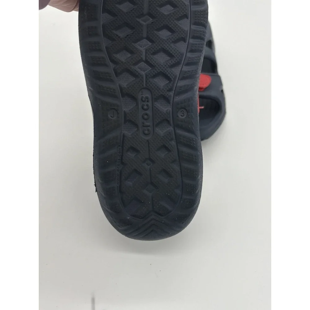 Crocs Comfort Swiftwater River Sandals Kids Size J3 Unisex Navy/Red 204988